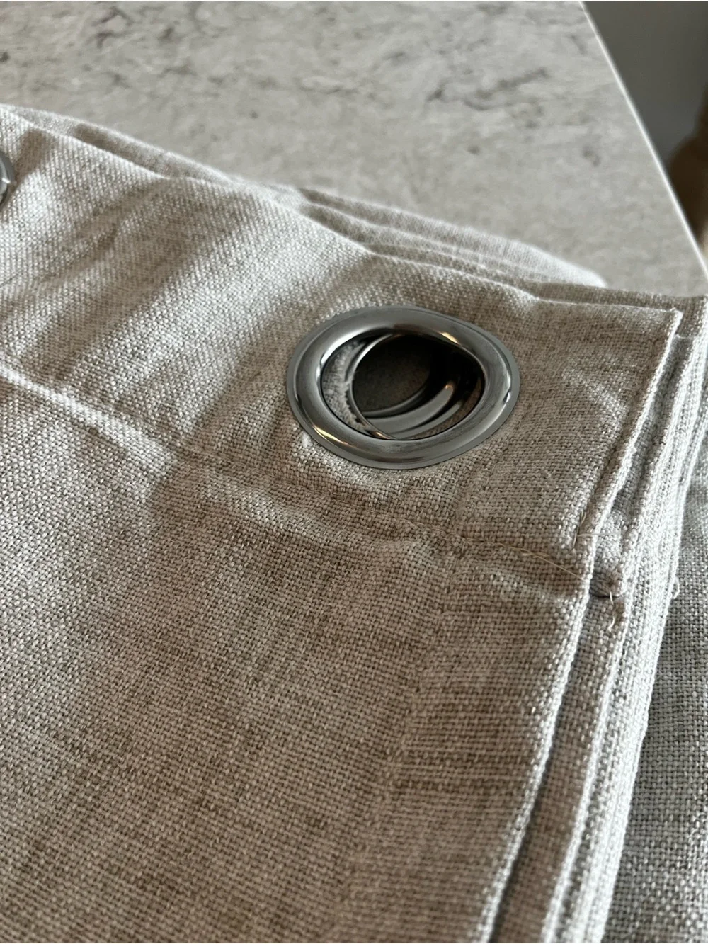 Neutral Linen Blend Blackout Grommet Curtain Panel Set